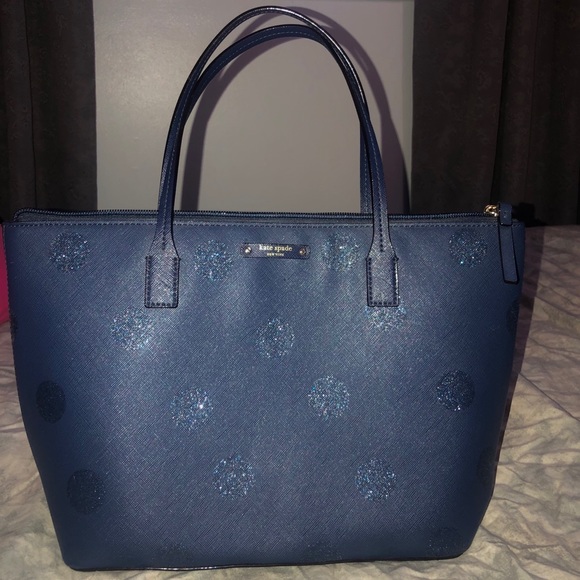kate spade Handbags - Kate Spade Haven Lane tote - Navy Blue Polka dot